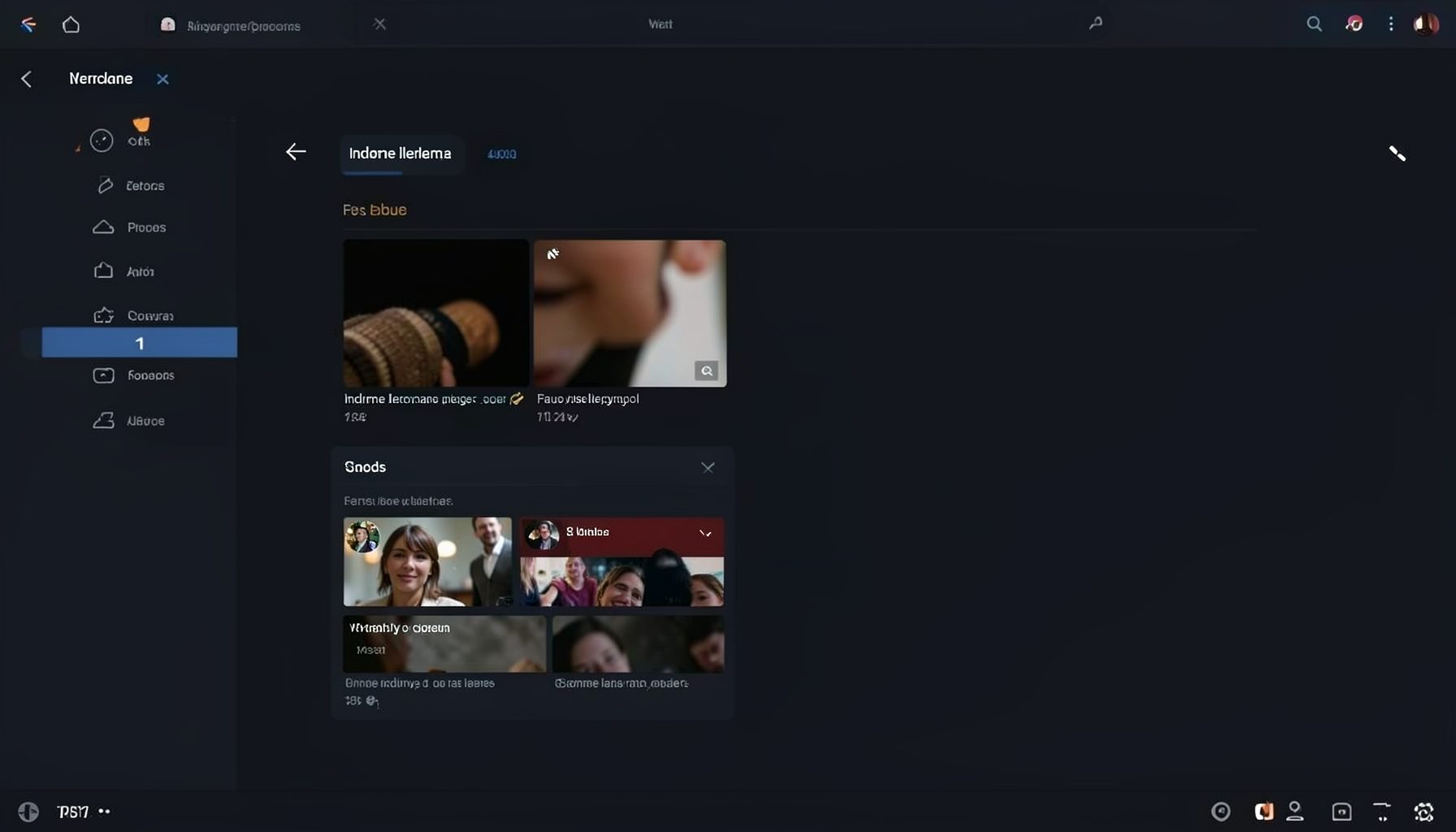 İndirme ilerleme çubuğu ve video küçük resimleri gösteren bir video indirme aracı penceresi, koyu temalı arayüz